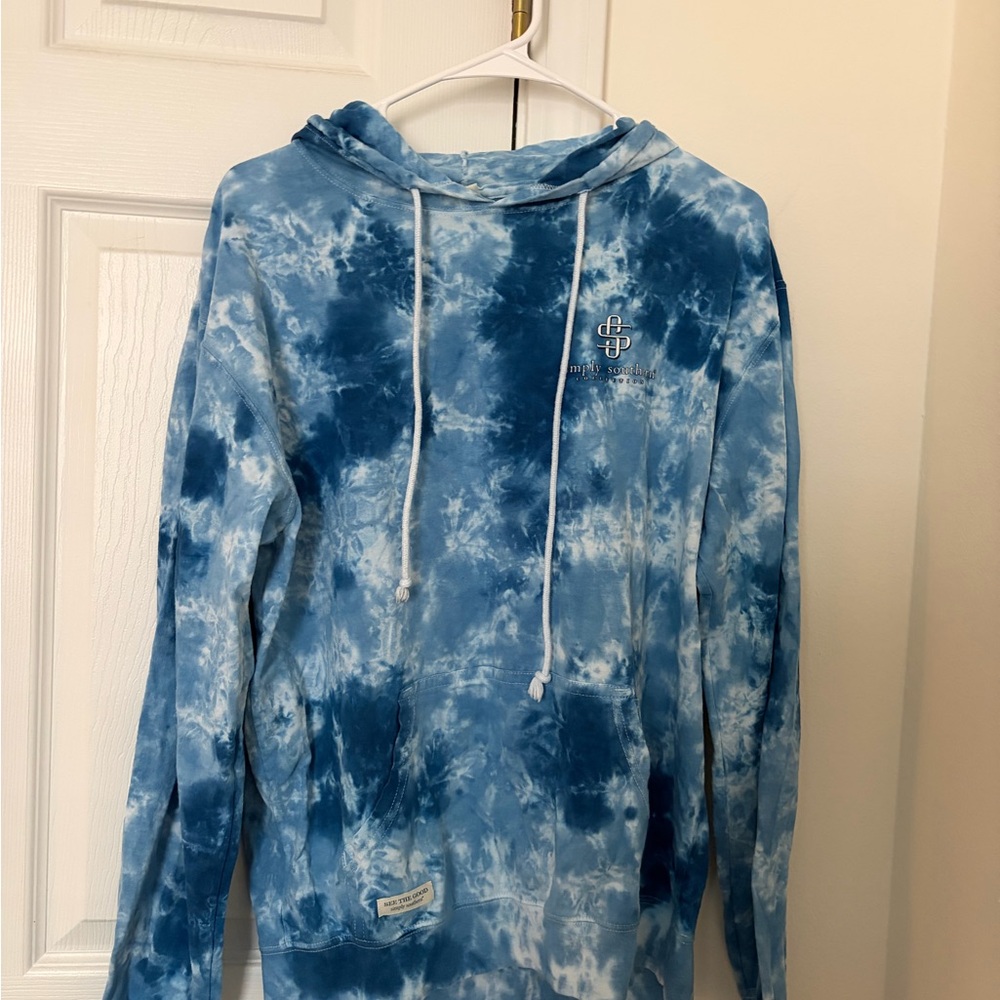 Simply Southern Light Blue Tie-Dye Hoodie